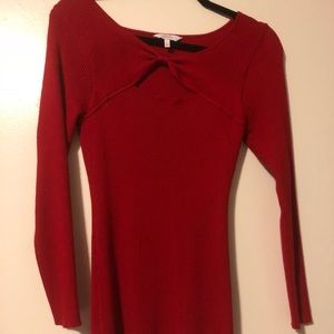 candies red thin sweater